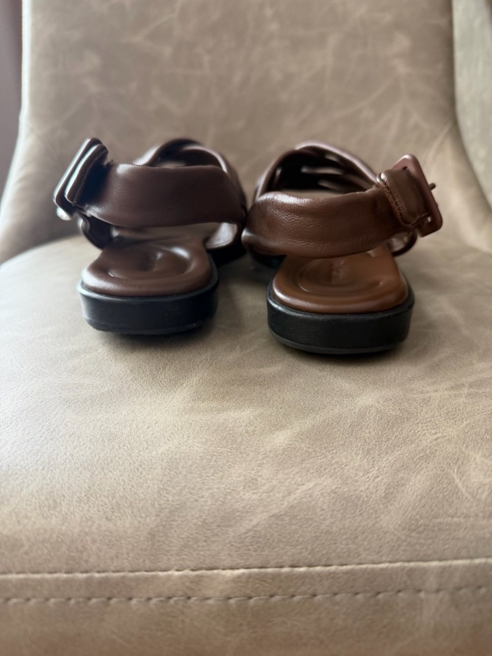 Vince Rexx Brown Leather Braided Slingback Sandals - Picture 6 of 8